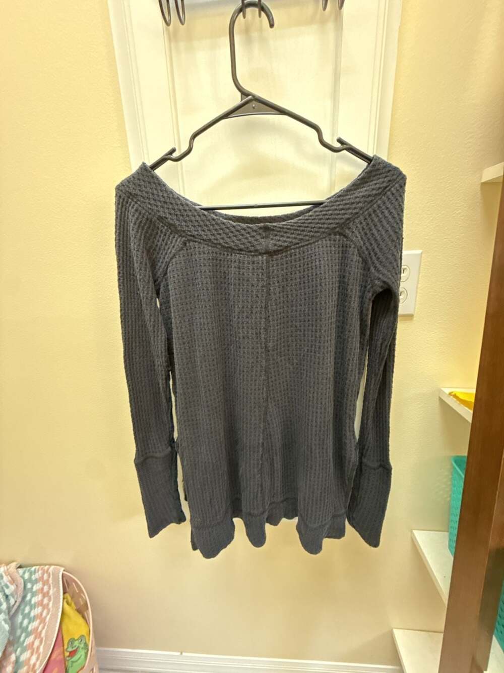 Free People We The Free Kate Thermal Waffle Knit Off-Shoulder Top